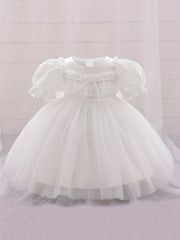 Toddler Princess Dress with Bow for 1st Birthday Party