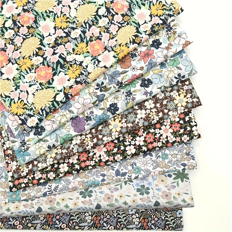 Pure Cotton Twill Fabric Small Floral Chrysanthemum Flare Flower