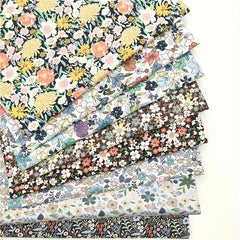 Pure Cotton Twill Fabric Small Floral Chrysanthemum Flare Flower
