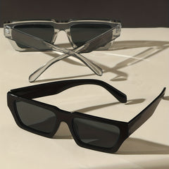 Vintage Rectangle Sunglasses Men Women 90s Retro Chunky Sun Shades