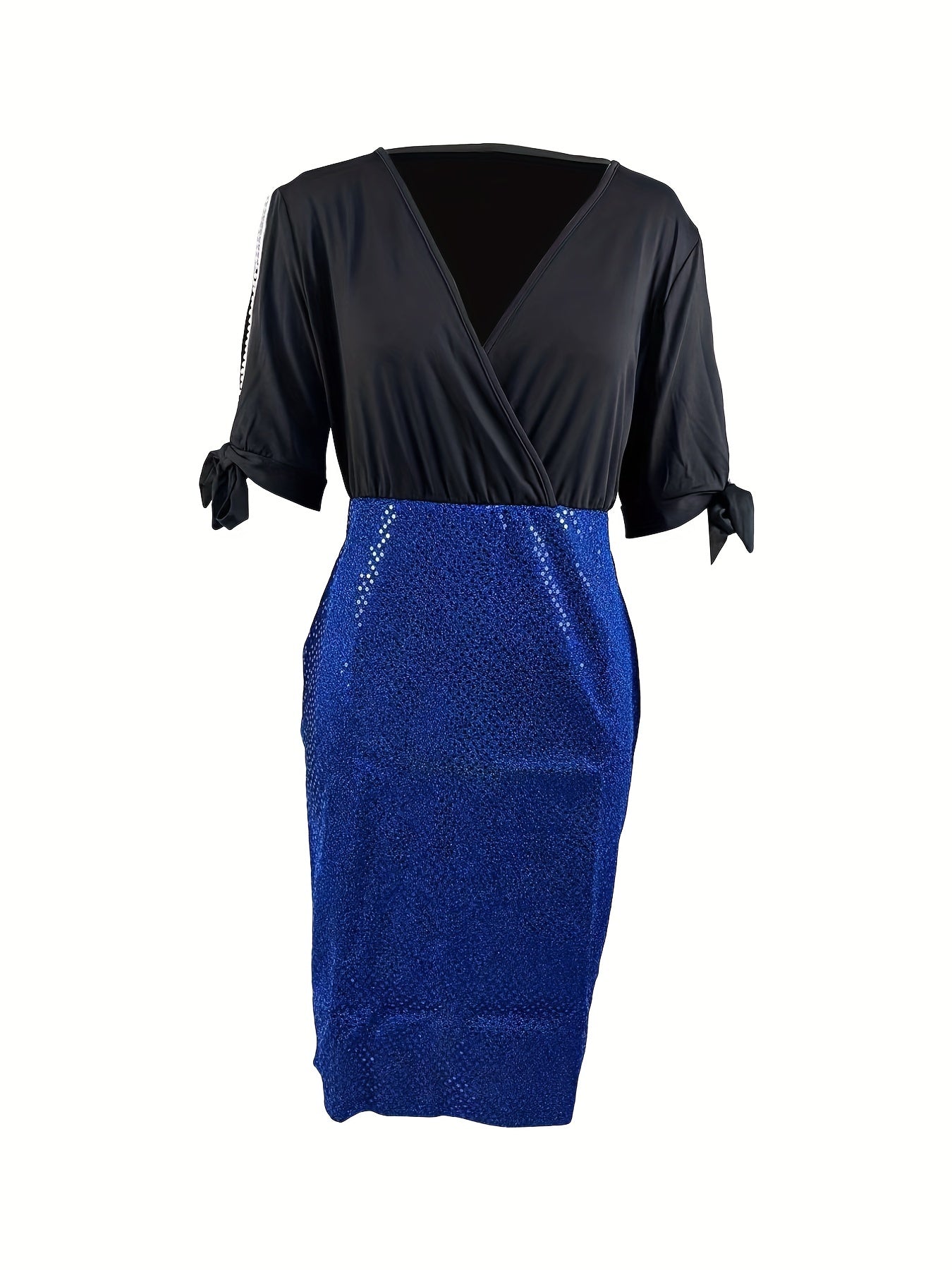 Party Dress Women's Plus Faux Pearl Decor Sequin Slim Fit Event Dress