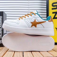 Star Print Skate Shoes for Men Breathable Wear Resistant Non Slip Sneakers