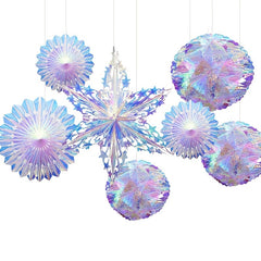 Iridescent Snow Ball Ornament Hanging Decoration Set of 3
