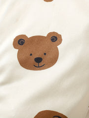 2pcs Baby Boys Set Bear Allover Print Bodysuit Hat