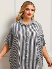Stripe Print Long Sleeve Blouse