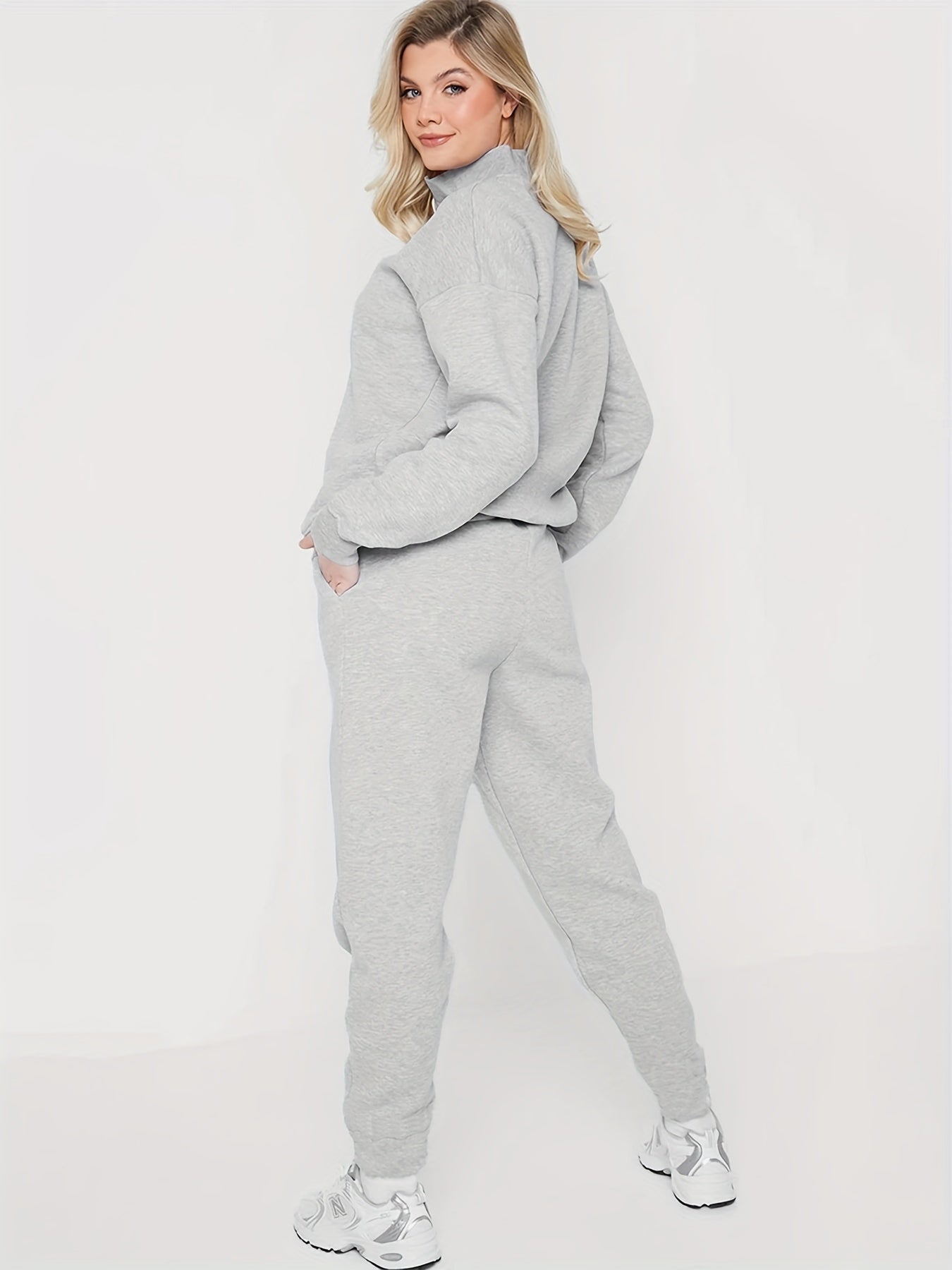 Women's Half Zip Pullover & Joggers Outfits Set