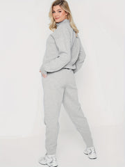 Women's Half Zip Pullover & Joggers Outfits Set