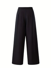 Solid Wide Leg Ruched Pants for Spring & Summer