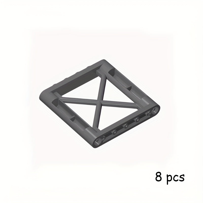 8pcs DIY Small Particle Building Blocks X-Shaped Iron Frame Parts