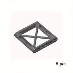 8pcs DIY Small Particle Building Blocks X-Shaped Iron Frame Parts