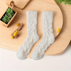 5 Pairs Men's Thick Coral Velvet Home Floor Winter Warm Crew Socks