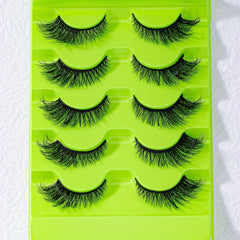 5 Pairs Cat Eye False Lashes Fluffy Soft Cross Manga Wispy Eyelashes