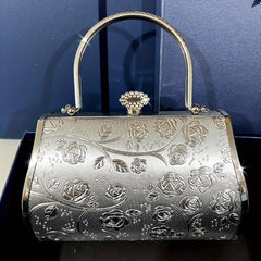 Silvery Pearl Evening Gift Bag Rhinestone Banquet Handbag