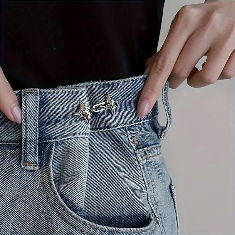 2pcs Adjustable Denim Waist Buttons Star Fit for Jeans & Men's Accessory
