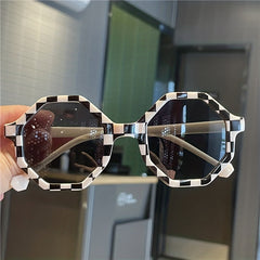 Kids Sunglasses Plaid Frame Striped Party UV Protection
