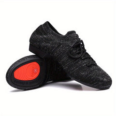 Women's Jazz Dance Shoes Soft Sole Breathable Lace Up Chunky Block