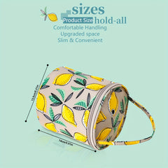 Waterproof Cylinder Crochet Storage Bag Printed Tote Bag