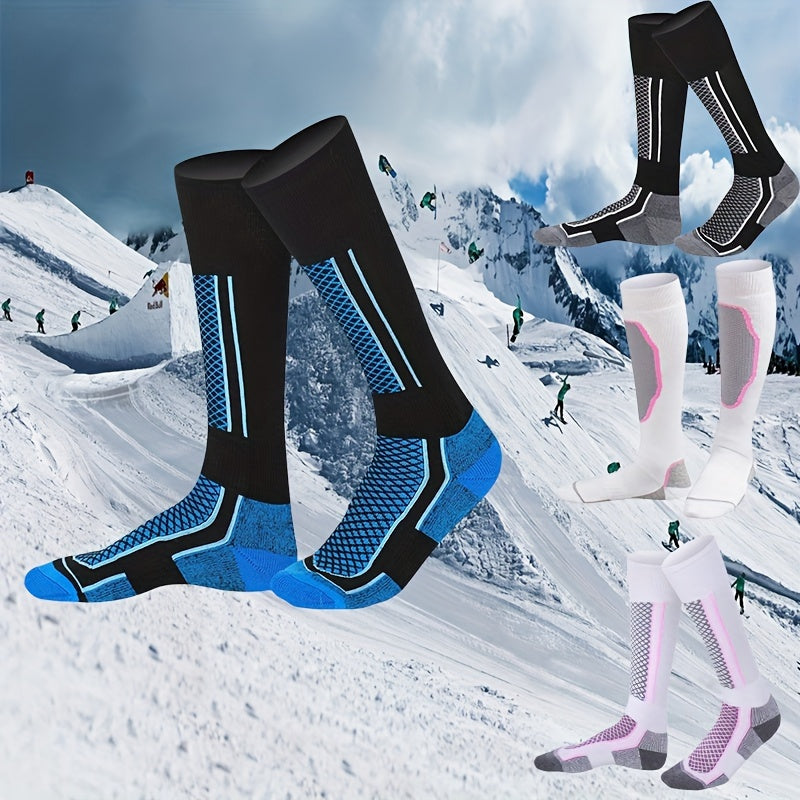 Winter Skiing Socks for Kids - Thick Long Socks for Skiing, Riding
