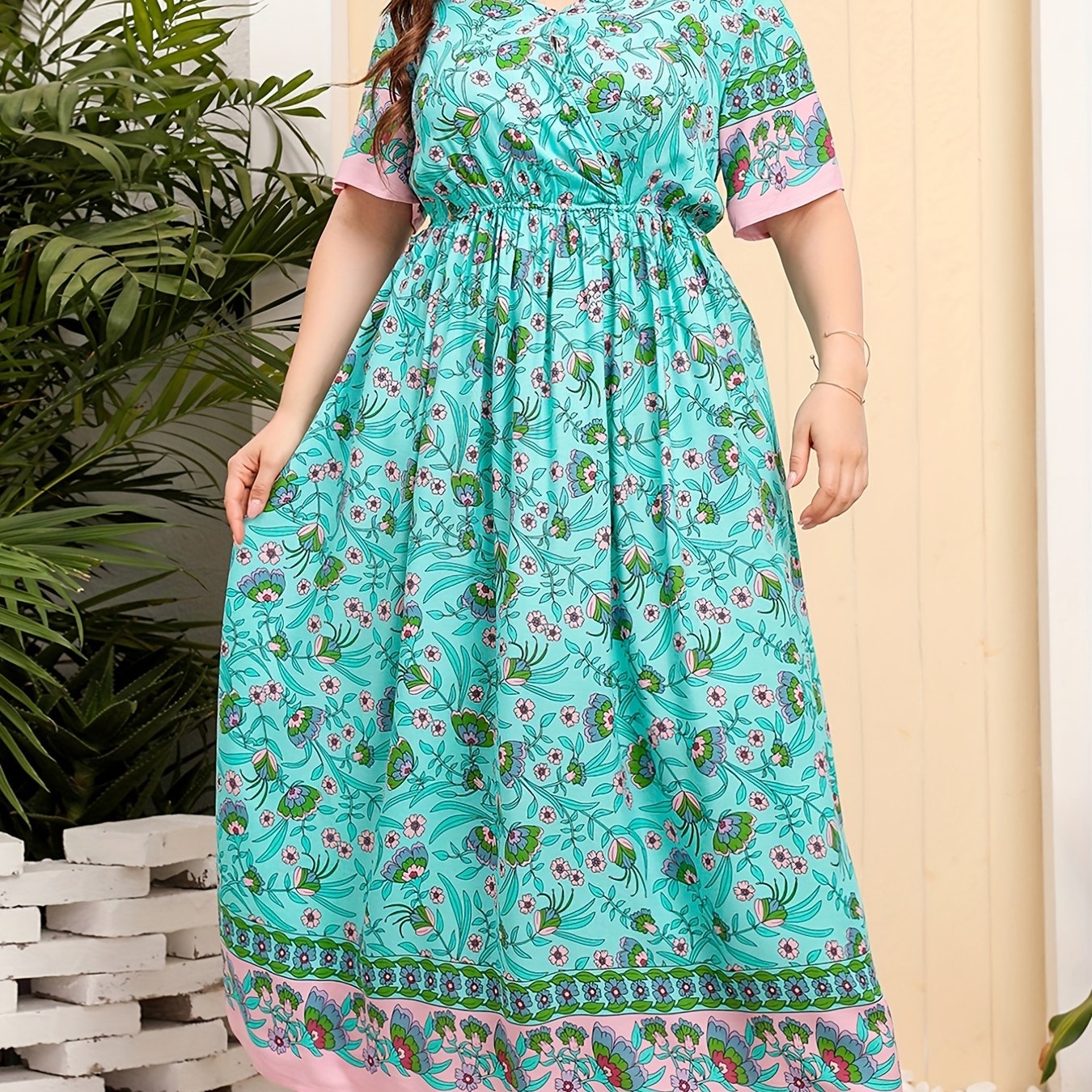 Jacobean Print Maxi Dress