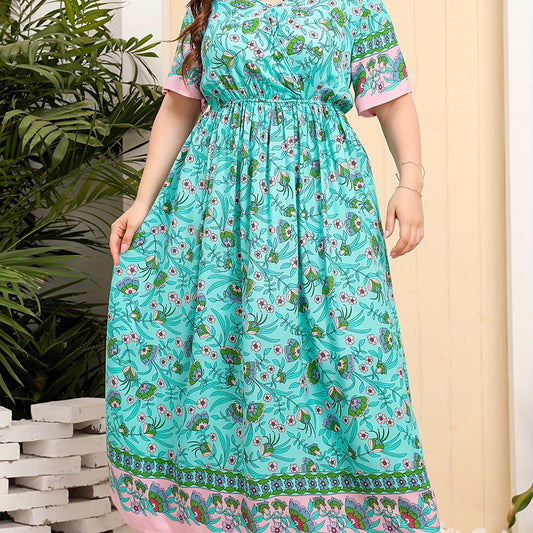 Jacobean Print Maxi Dress