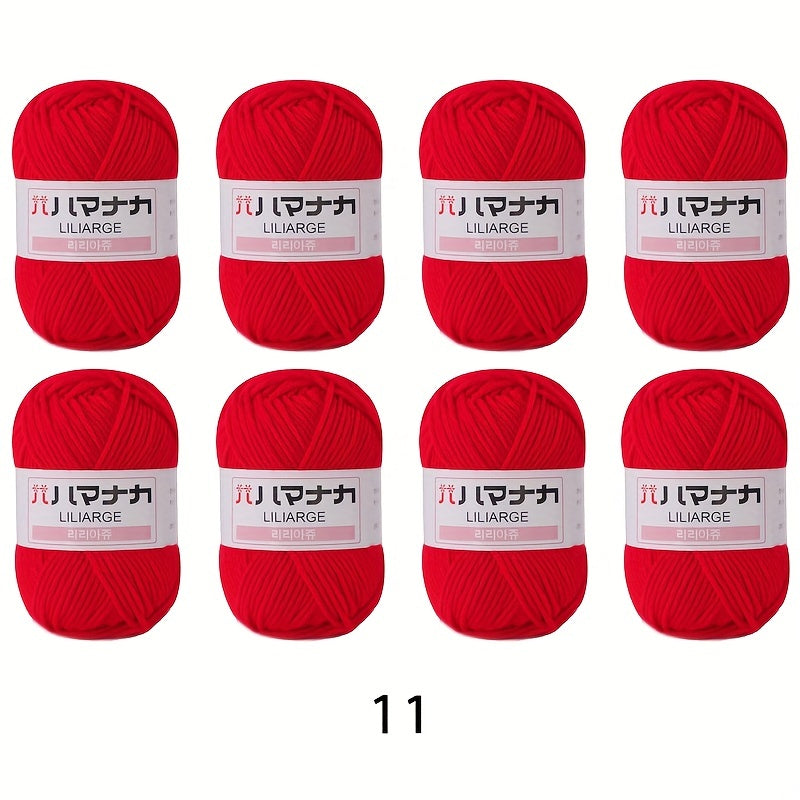 8pcs 100 Acrylic 4 Strands Braided Yarn Soft Textured Hand Crochet Knitting