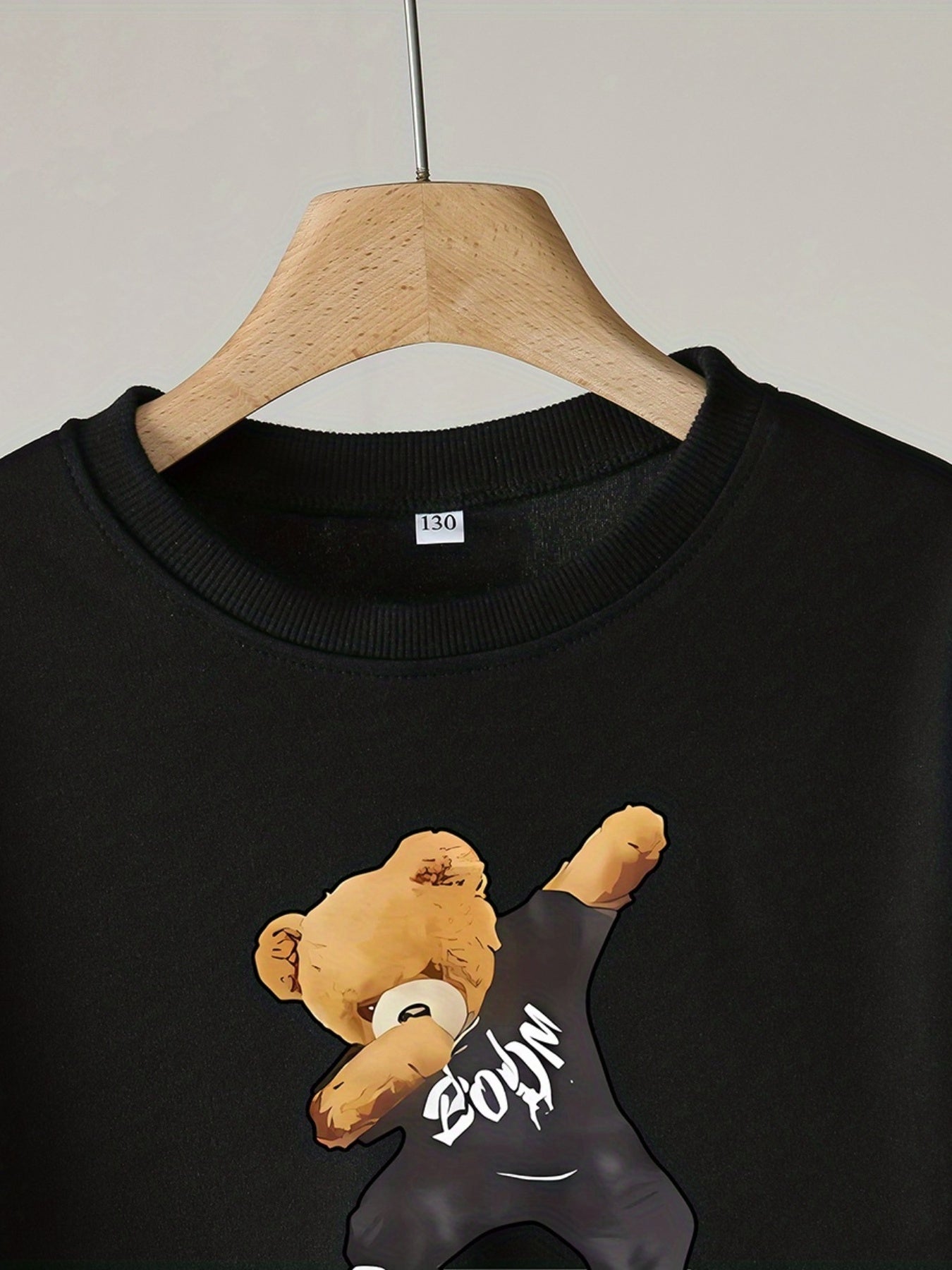 Boy's Dancing Bear 2pcs Sweatshirt & Sweatpants Set for Spring Fall