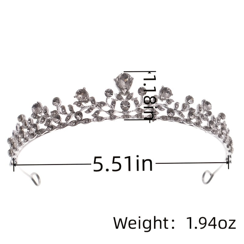 Rose Golden Crystal Crown Tiara Hair Accessories