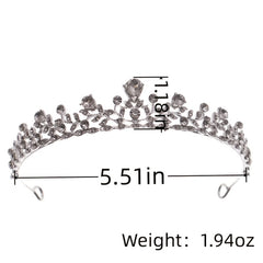 Rose Golden Crystal Crown Tiara Hair Accessories