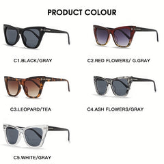 Vintage Cat Eye Sunglasses Large Frame Stylish UV400 Sunshade Eyewear