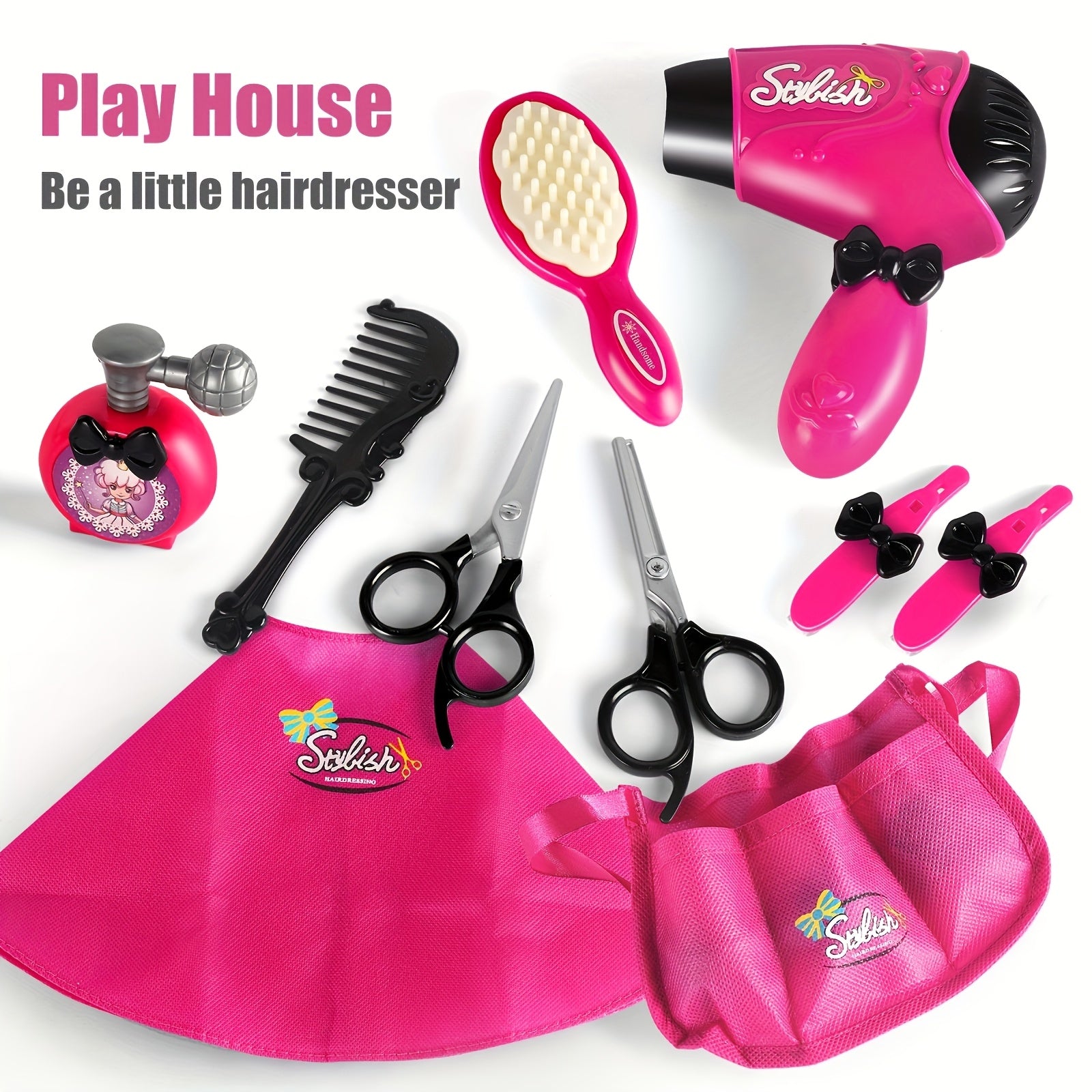 Children's DIY Hairdresser Salon Tool Set - Hair Dryer & Accessories