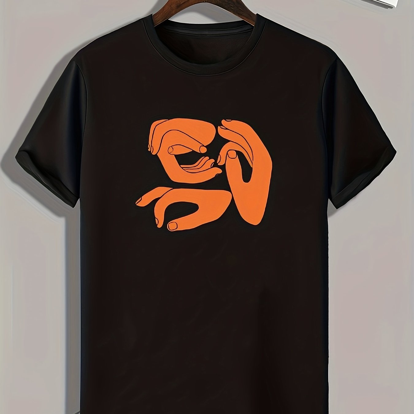 Hands Pattern Print Men's Sports T-shirt for Fitness Activities