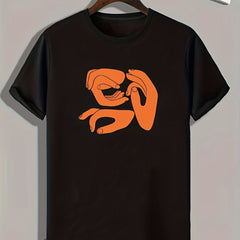 Hands Pattern Print Men's Sports T-shirt for Fitness Activities