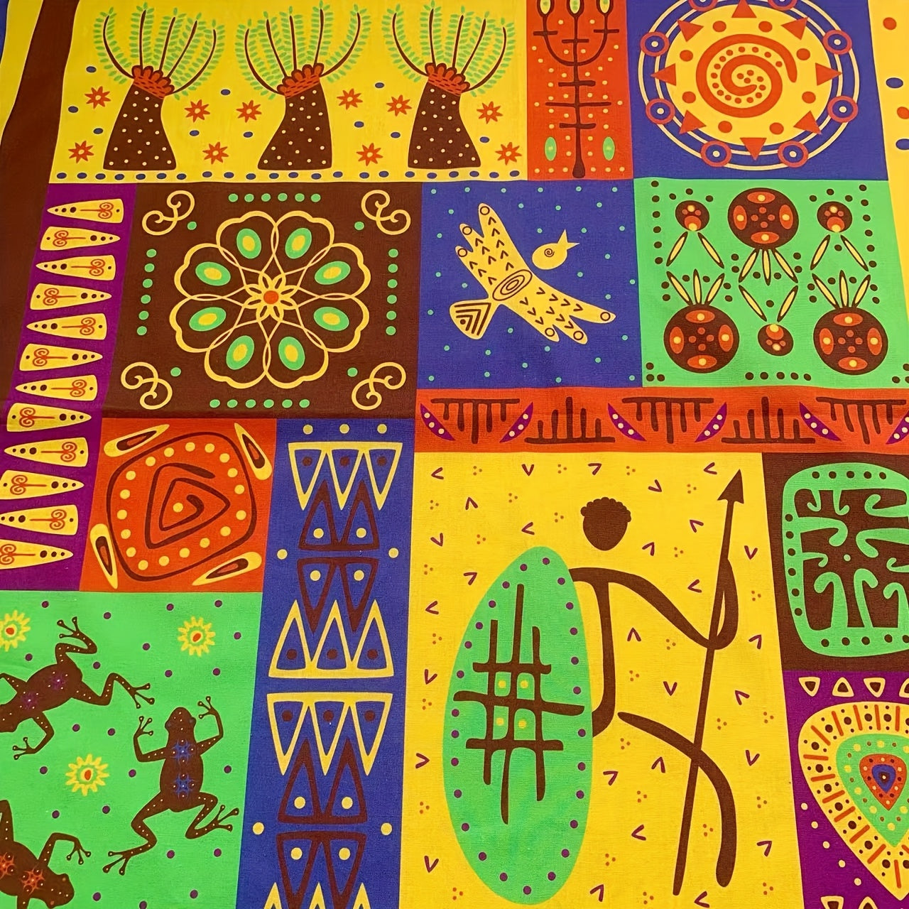 Soft African Tribal Headscarf Geometric Pattern Machine Washable for Halloween