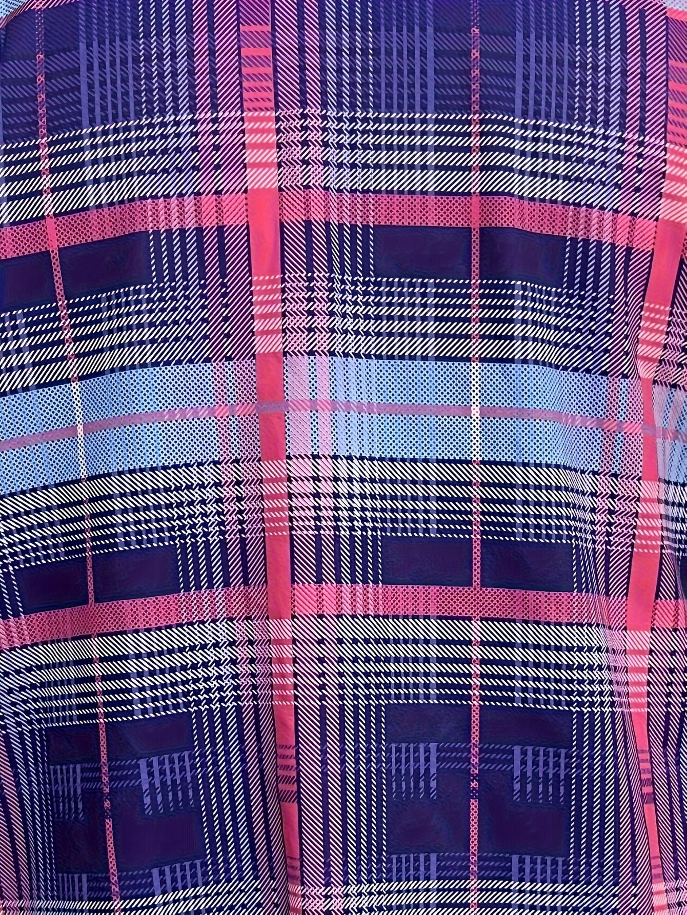Plaid Print Button Up Blouse & Cami Top 2 Piece Set