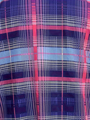 Plaid Print Button Up Blouse & Cami Top 2 Piece Set