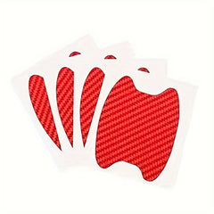 4pcs Set Carbon Fiber Texture Car Door Handle Protectors Stickers
