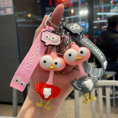 Cute Animal Keychains for Kids Giraffe Ostrich Monkey Pendant Keyrings