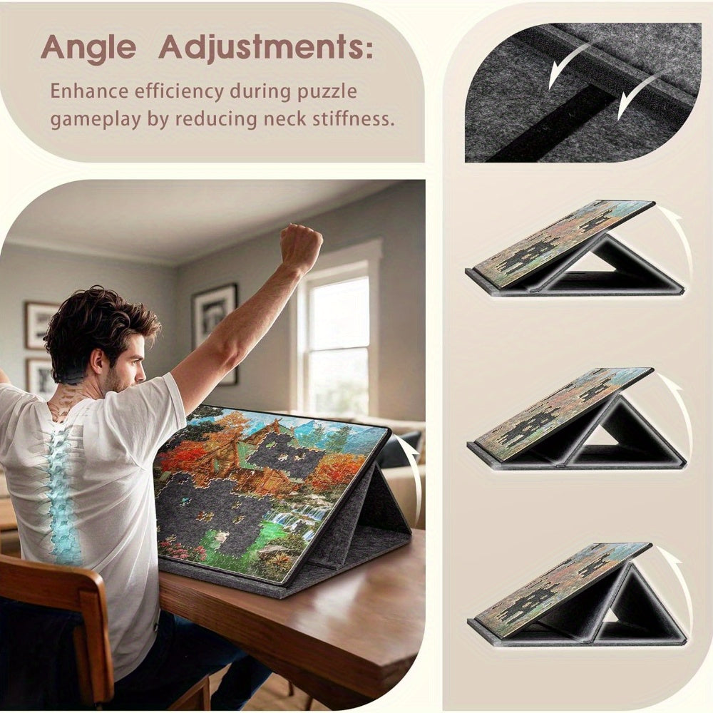 Portable Jigsaw Puzzle 1000pcs Tilting Board 2 in 1 Stand Cover Lightweight