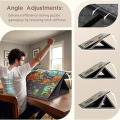 Portable Jigsaw Puzzle 1000pcs Tilting Board 2 in 1 Stand Cover Lightweight