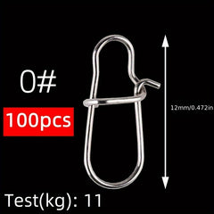 50pcs Fishing Hook Connector Duo Lock Snap Freshwater Saltwater Accessory