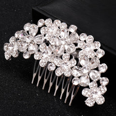 Crystal Flower Bridal Hair Comb Clip Rhinestone Wedding Hairpin