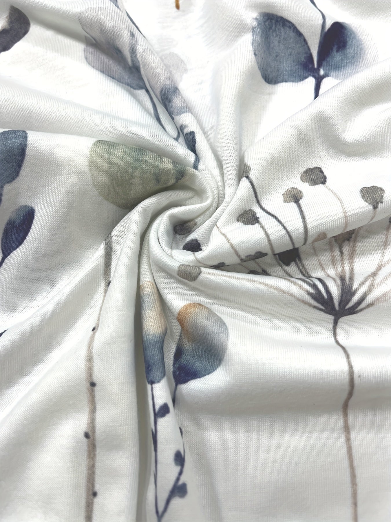 Floral Print Button Up Bell Sleeve V Neck Top