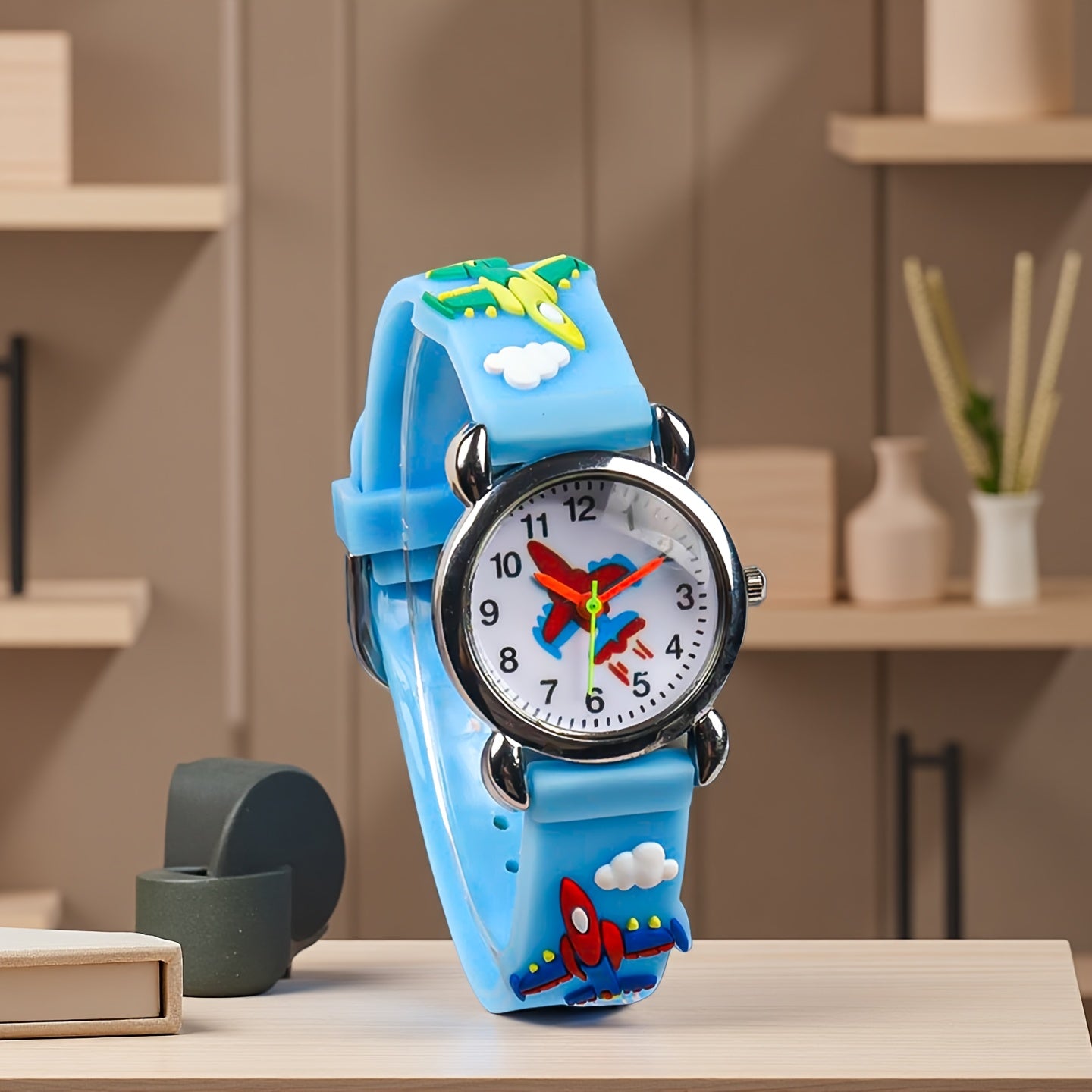 2pcs Fire Truck & Airplane Watches Brother Combination Set Stylish Electronic Wr