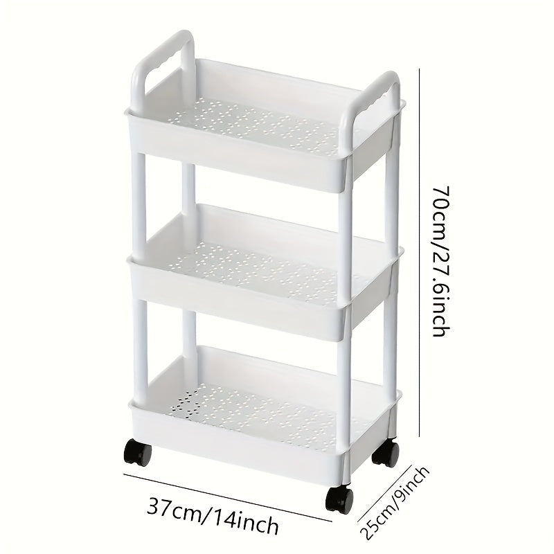 3 Tier Rolling Storage Cart Bathroom Organizers