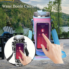 Water Bottle Carrier Bag With Phone Pocket Insulated Holder For 40oz Tumbler