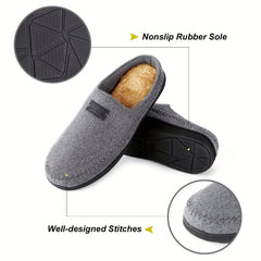 Men's Plush Lining Non-slip House Shoes Soft Sole Slip-On Moccasin