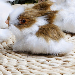 Handcrafted Simulated Rabbit Mini Set of Four Decorations for Lawn and Home Use