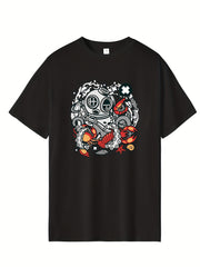 Men's Cartoon Print T Shirt Active Casual Comfy Tee