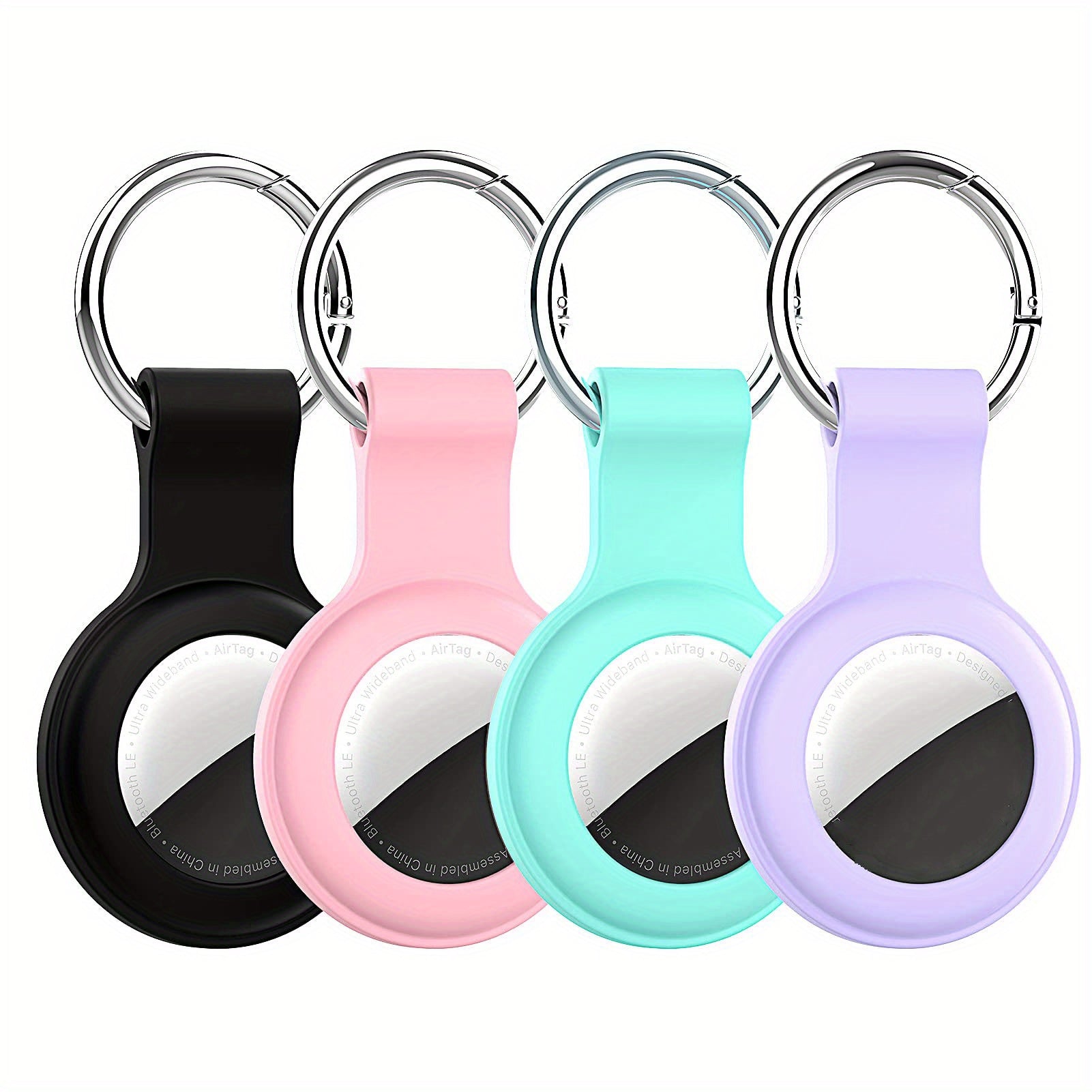 AigTag Car Key Chains for AirTag - 4pcs Silicone Holder Cases