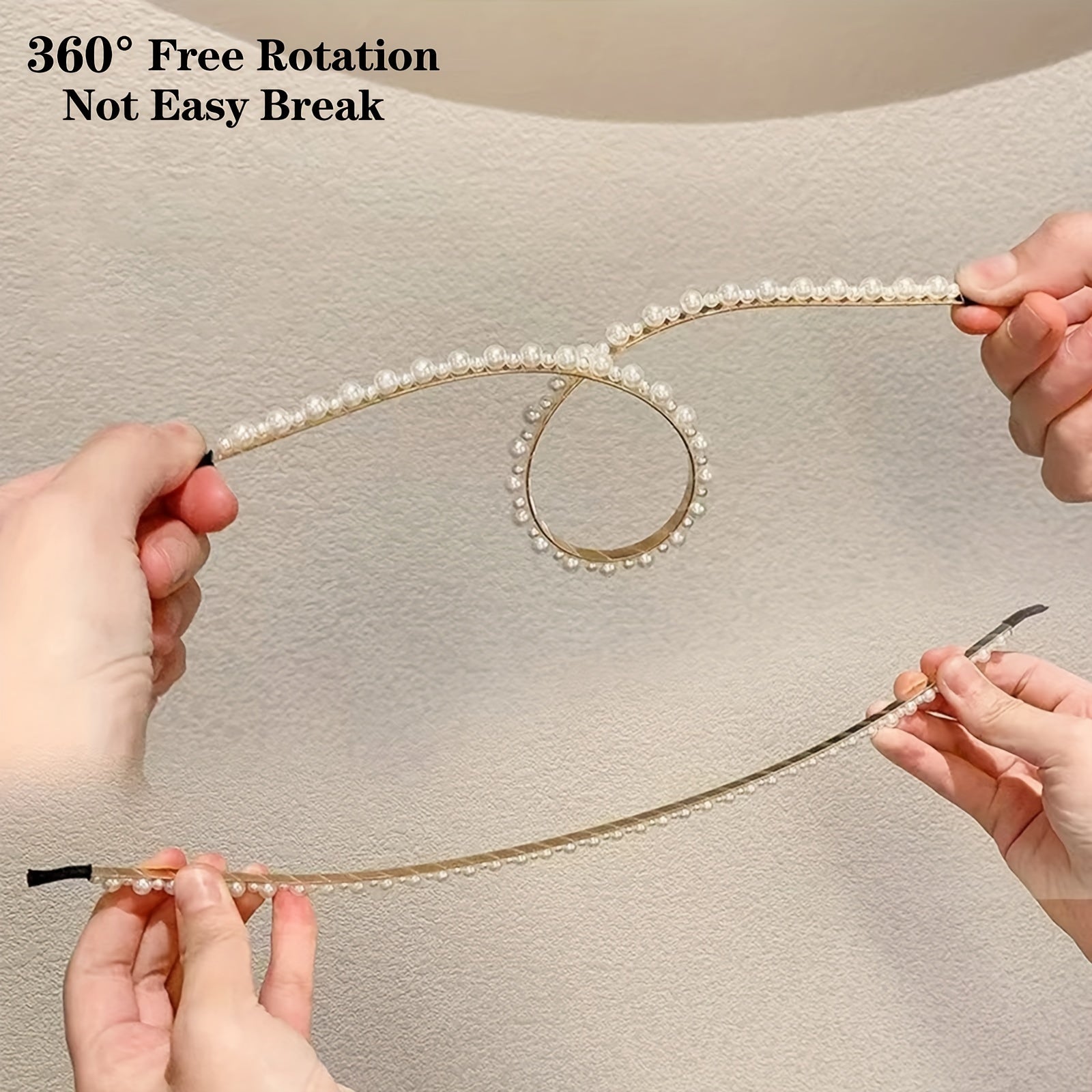 Faux Pearls Hair Hoop Princess Headwear Hair Accessories For Girls